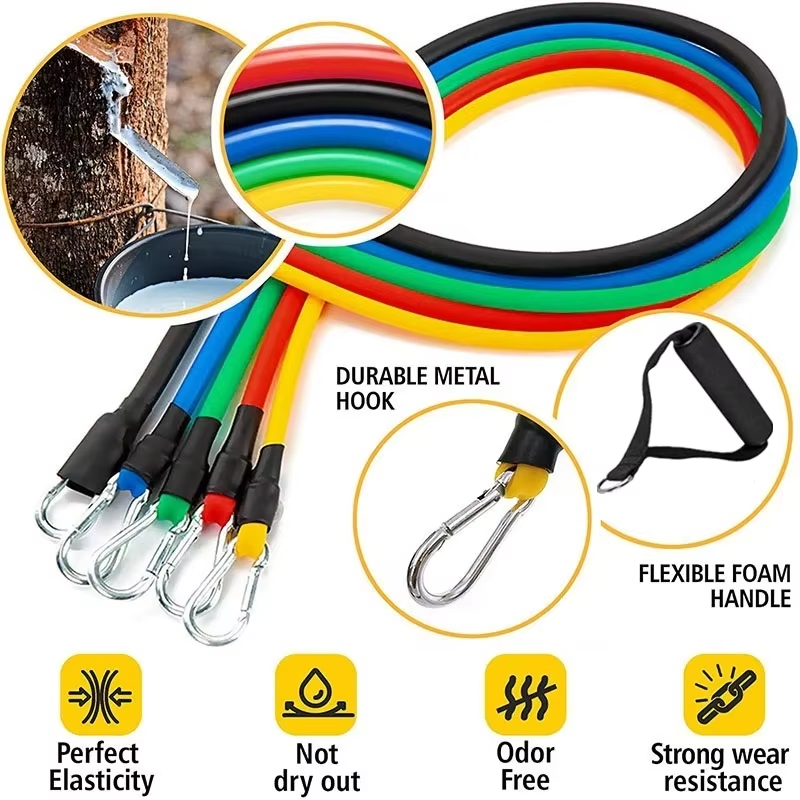 Home Gym 11pc Resistance Band Exercise Kit with Bag