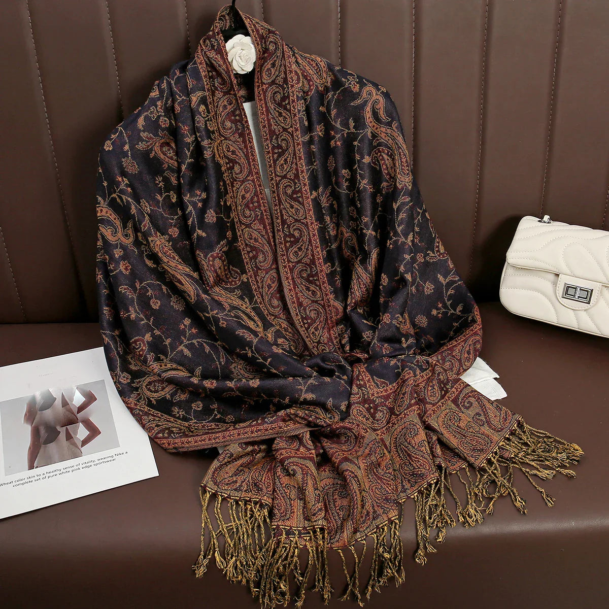 Soft Women's Cashmere Scarf Luxury Warm Print