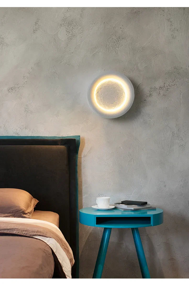 Natural Moon Shape LED Wall Light