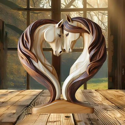 Beautiful Wooden Horse Figure Decoration - Fesara