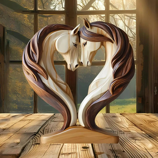 Beautiful Wooden Horse Figure Decoration - Fesara
