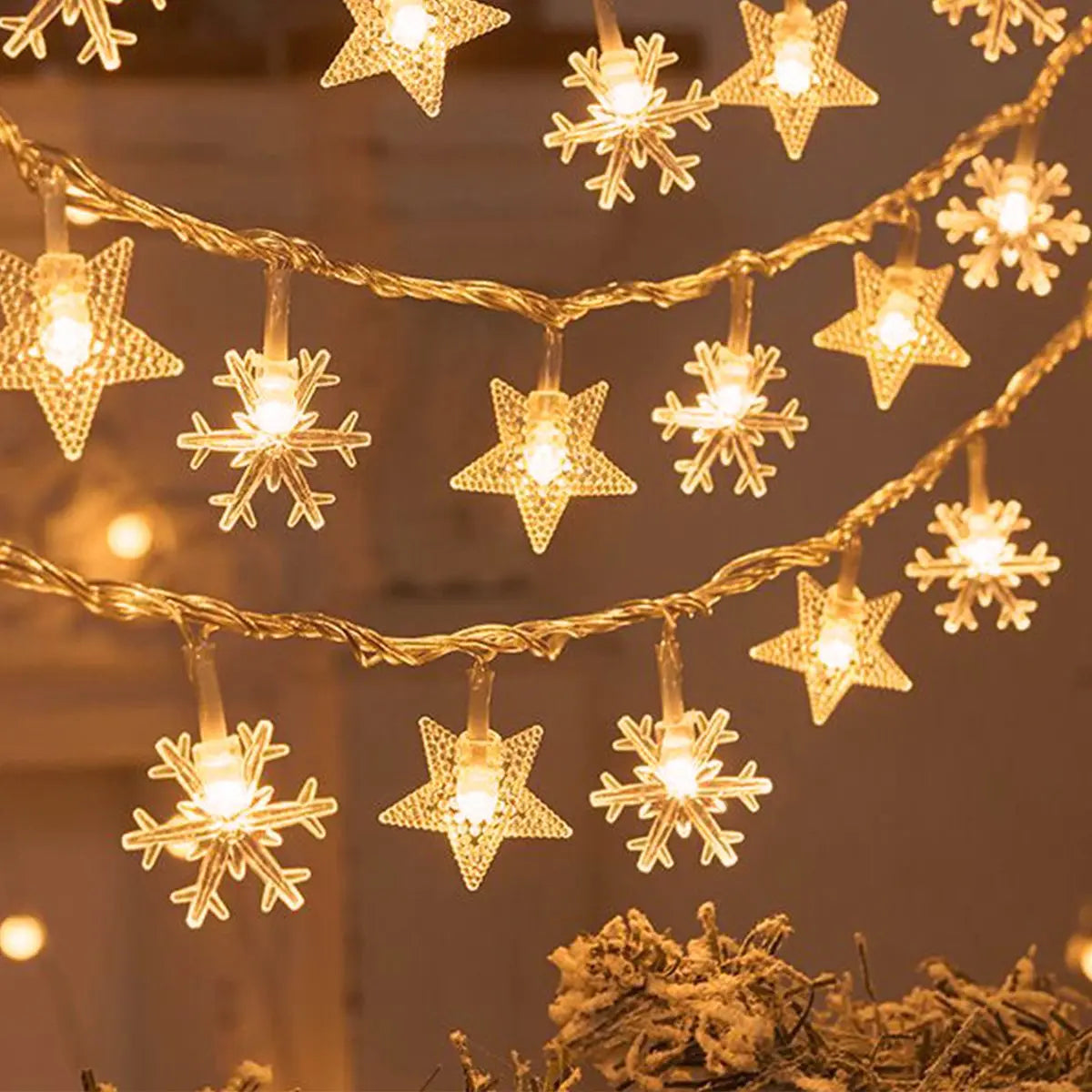 Fesara LED Fairy Lights Snowflake Design Warm White - Fesara