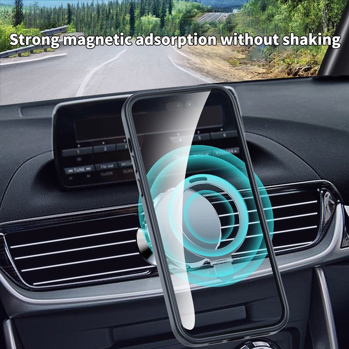 Clear Protective Magsafe Phone Case with Ring Holder