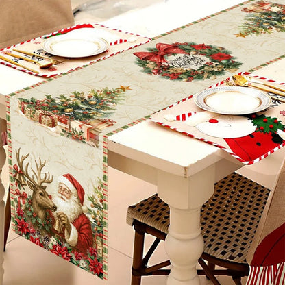 Christmas Table Runner Decorative Holiday Tablecloth 180x35cm