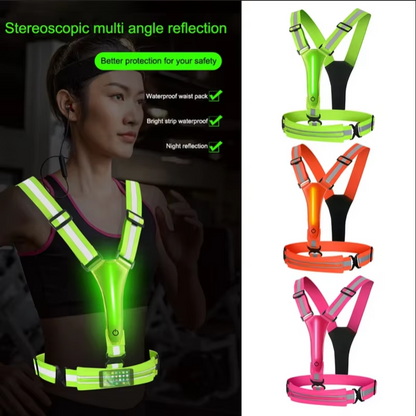 Bright Rechargeable LED Safety Vest with Adjustable Fit