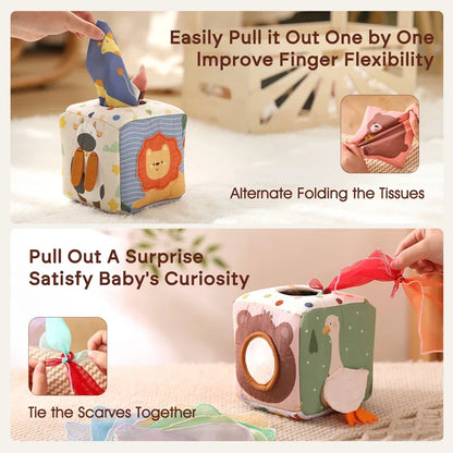 Soft Baby Tissue Box Sensory Toy