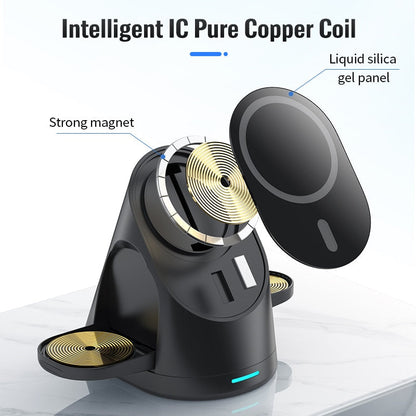 Compact 3 in 1 Wireless Charging Station Stand