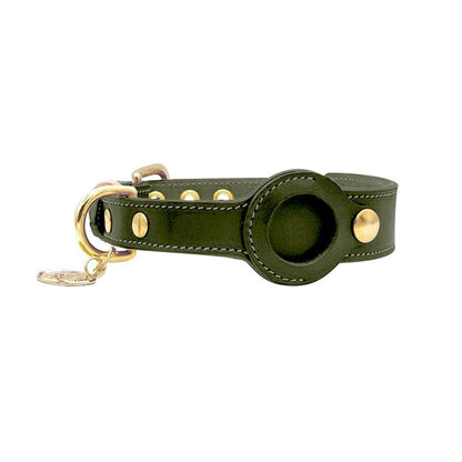 Leather Dog Collar with Real-Time Apple AirTag Tracker – Durable, Comfortable Fit for All Breeds-2