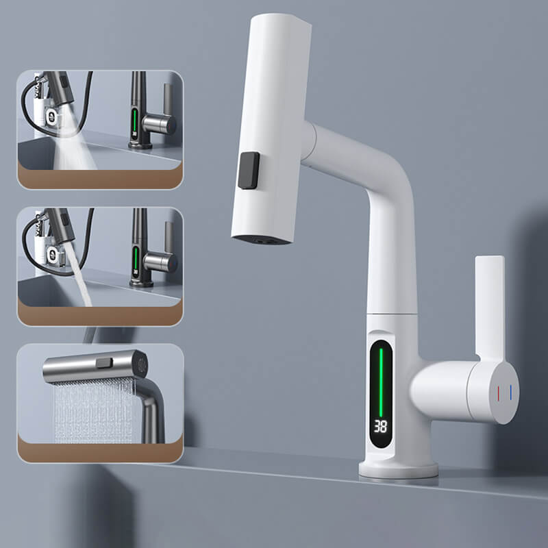 Flexible LED Faucet with Pull-Out Spray Head