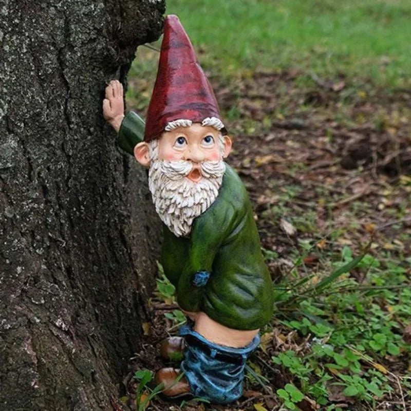 Unique Garden Gnome Statue with Long White Beard