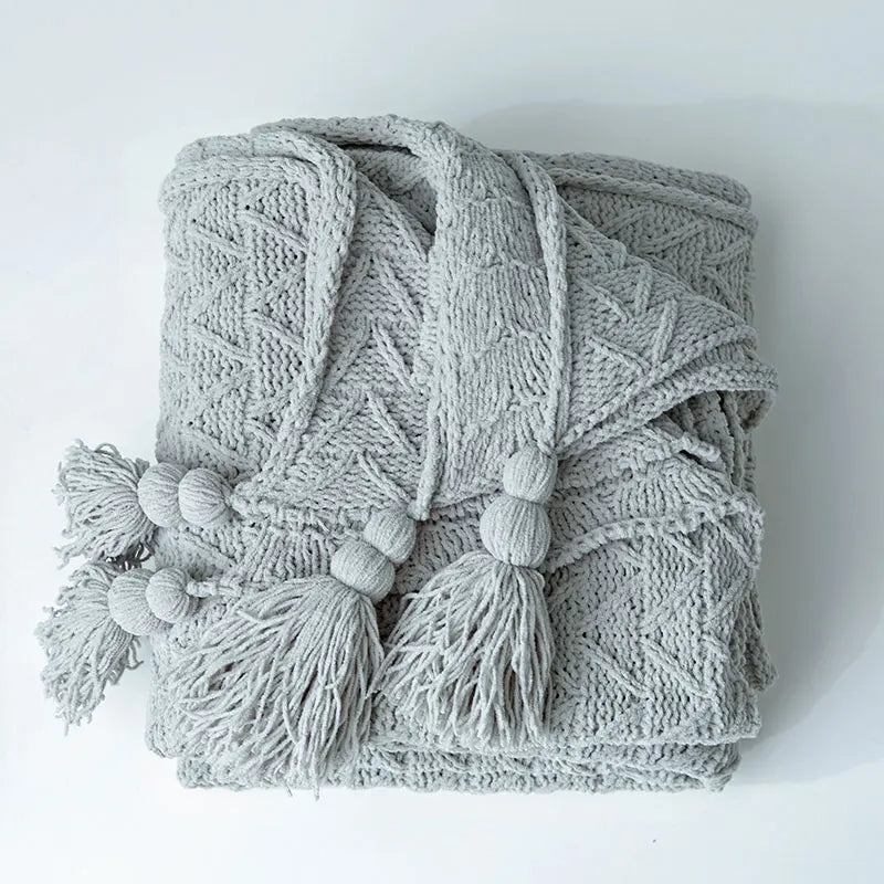 Plush Heart Blanket with Soft Fringe