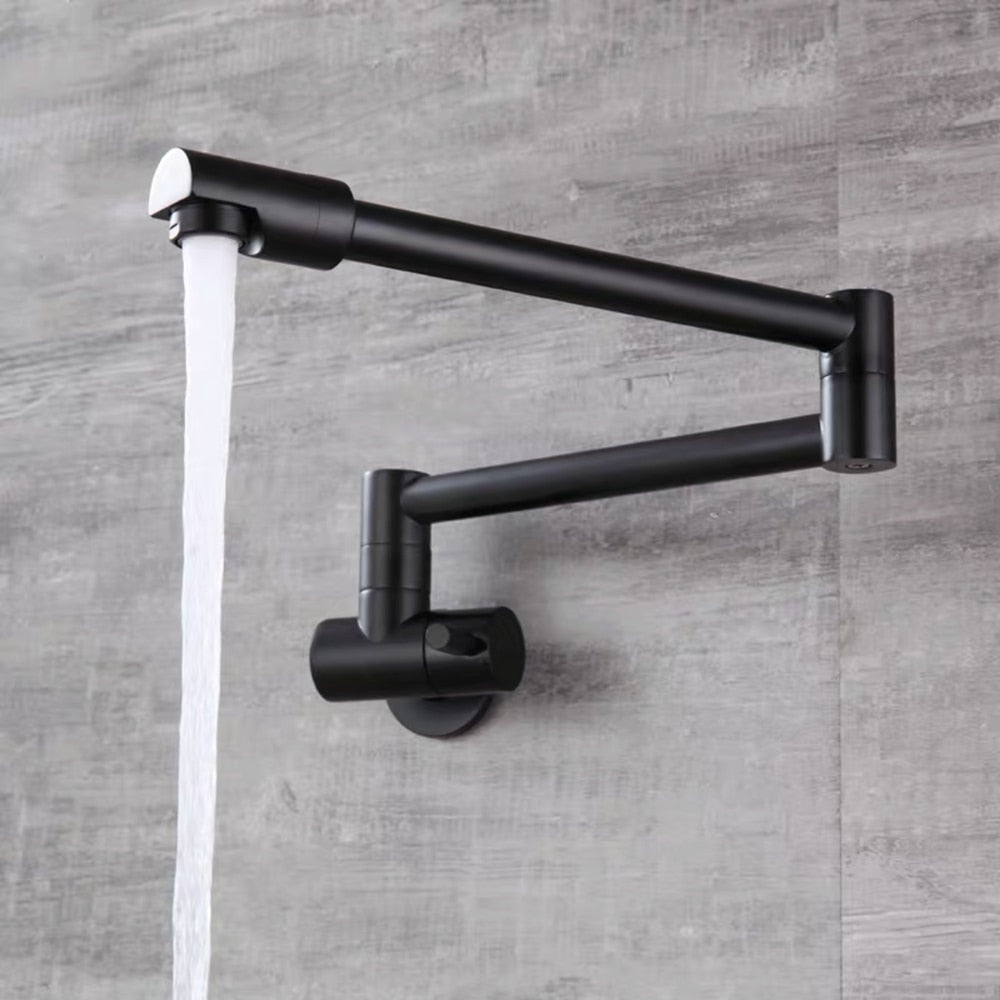 Space-Saving Folding Kitchen Faucet in Chrome Finish