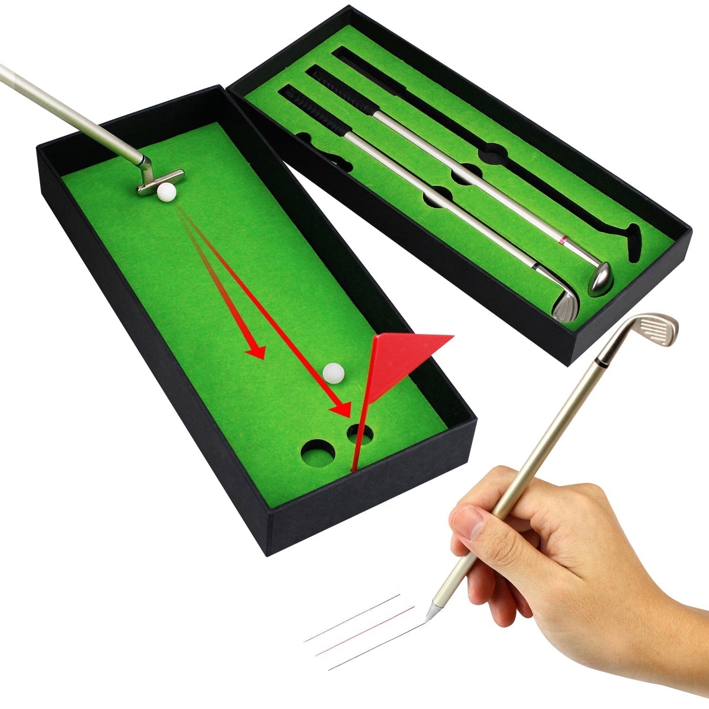 Compact Golf Theme Ballpoint Pen Gift Set