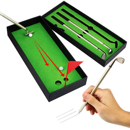 Compact Golf Theme Ballpoint Pen Gift Set