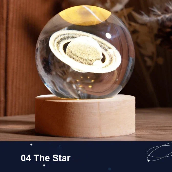 Colorful LED Globe Night Lamp with Starry Sky Design