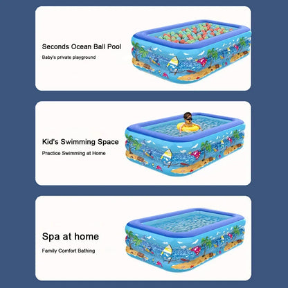 Fun Kids Inflatable Pool with Colorful Garden Design