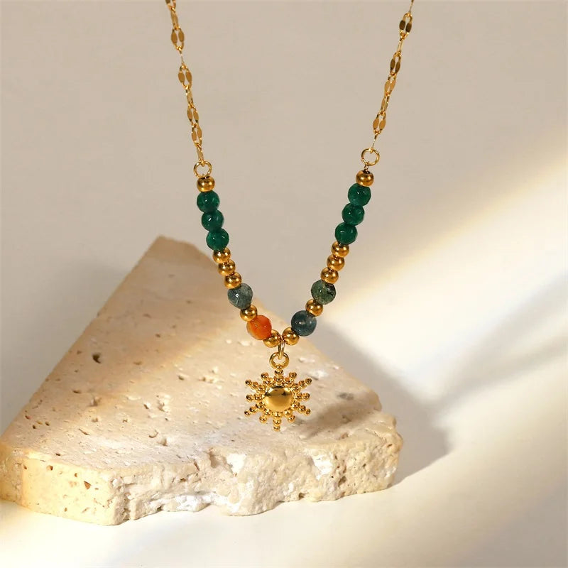 Delicate Bohemian Style Sun Necklace