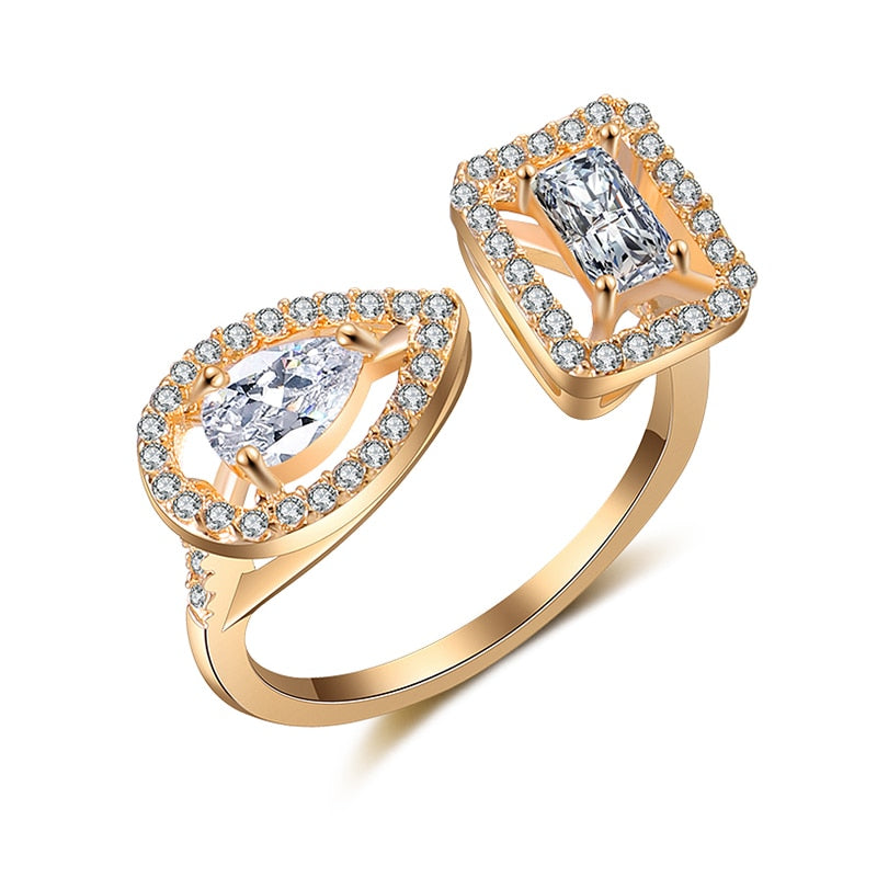 Fesara | Teardrop Zircon Elegant Adjustable Ring