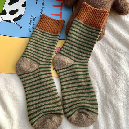 Cozy Women's Wool Socks Thick Warm Winter Ribbed