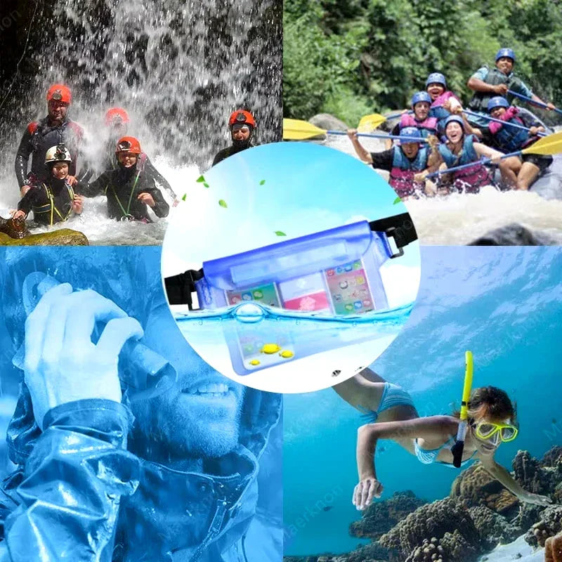 Waterproof Phone Pouch with 3 Layer Seal & Adjustable Belt