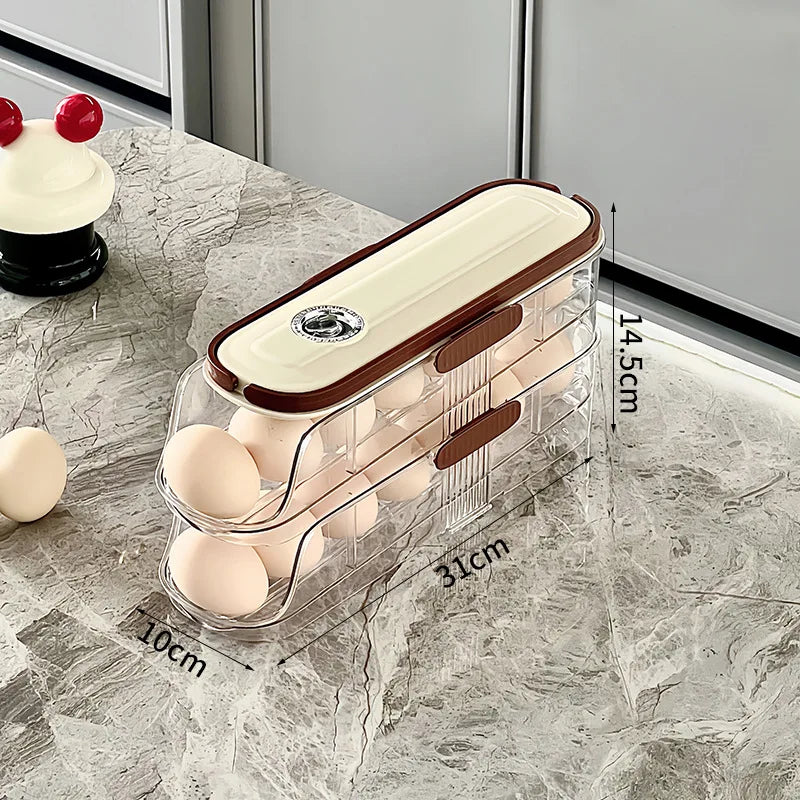 Clear Stackable Refrigerator Egg Tray Storage