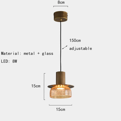 Unique Glass Drop Pendant Light with Cracked Design