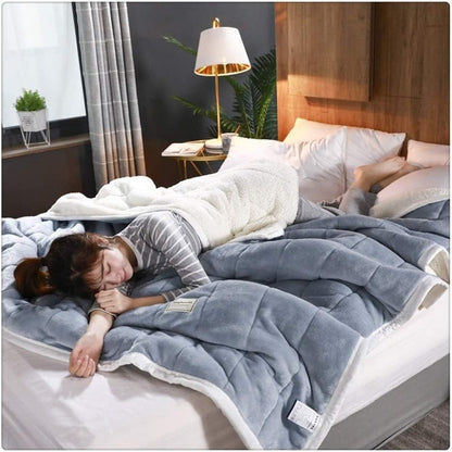 Sherpa Fleece Duvet Cover Weighted Blanket 1