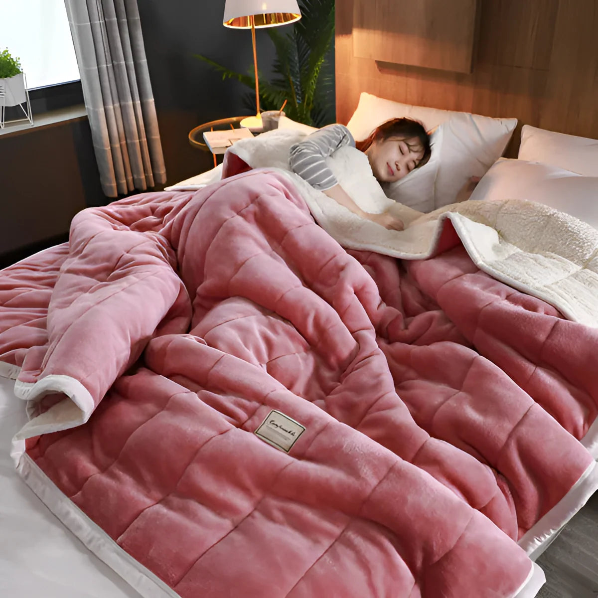Sherpa Fleece Duvet Cover Weighted Blanket 2