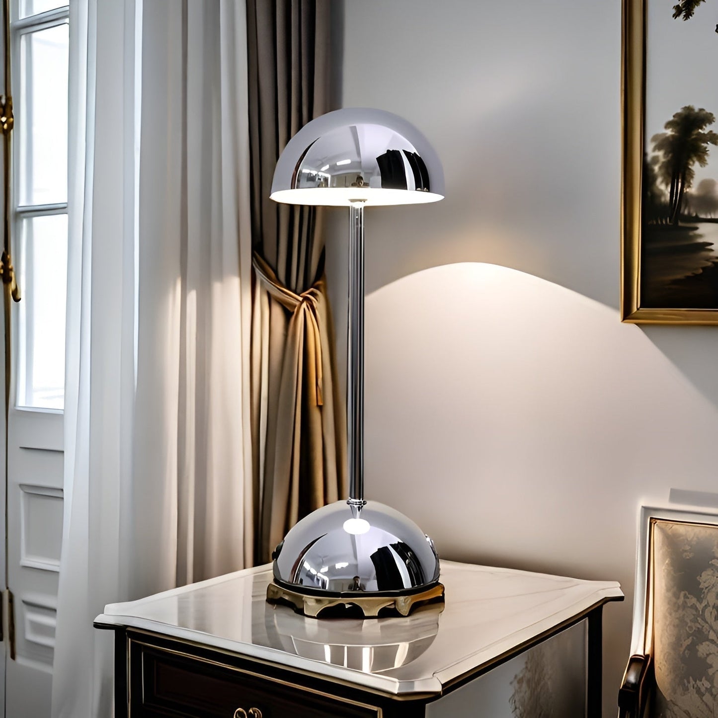 Modern LED Mushroom Table Lamp with Dimmer