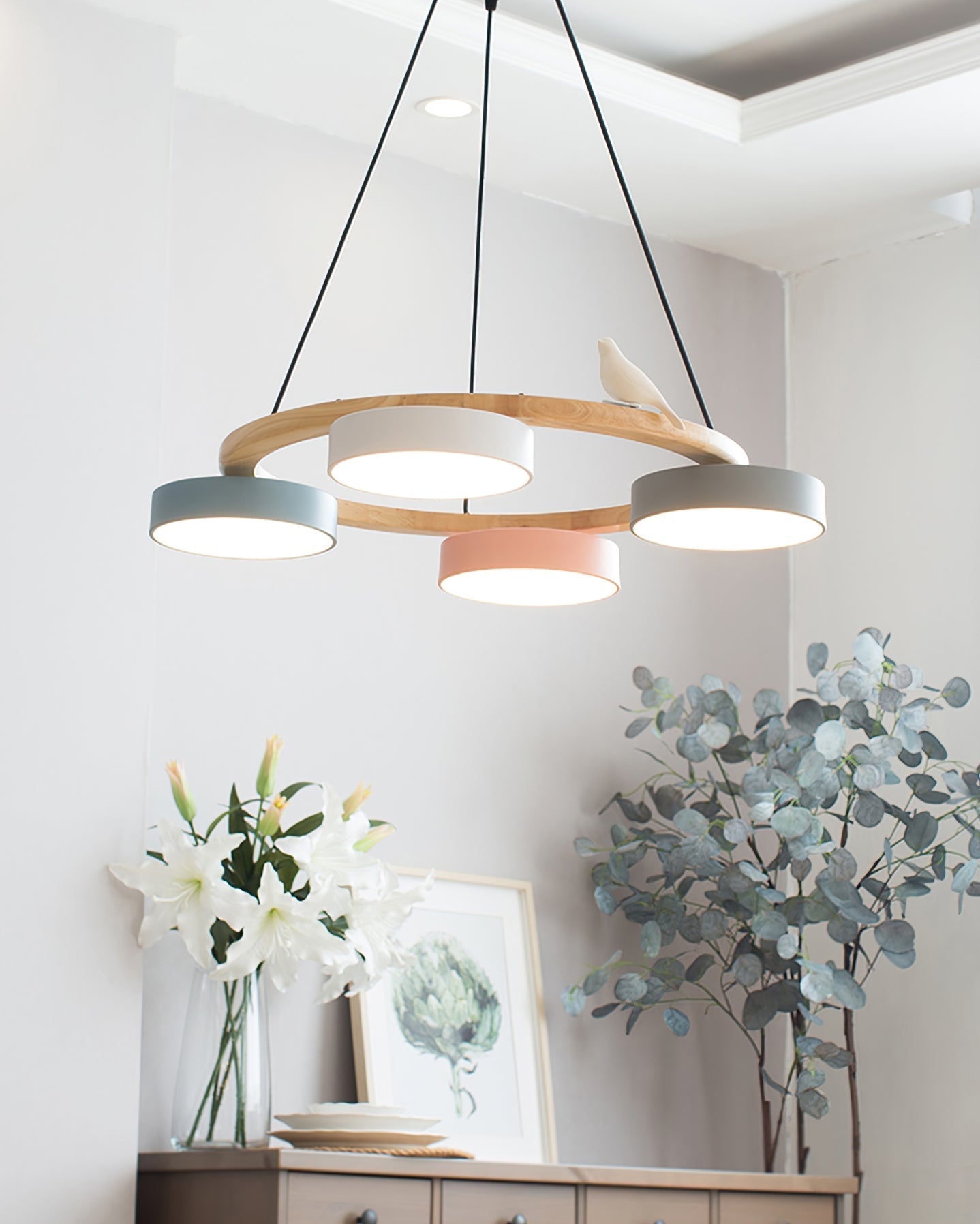 Unique Avian Pattern LED Ceiling Light Fixture