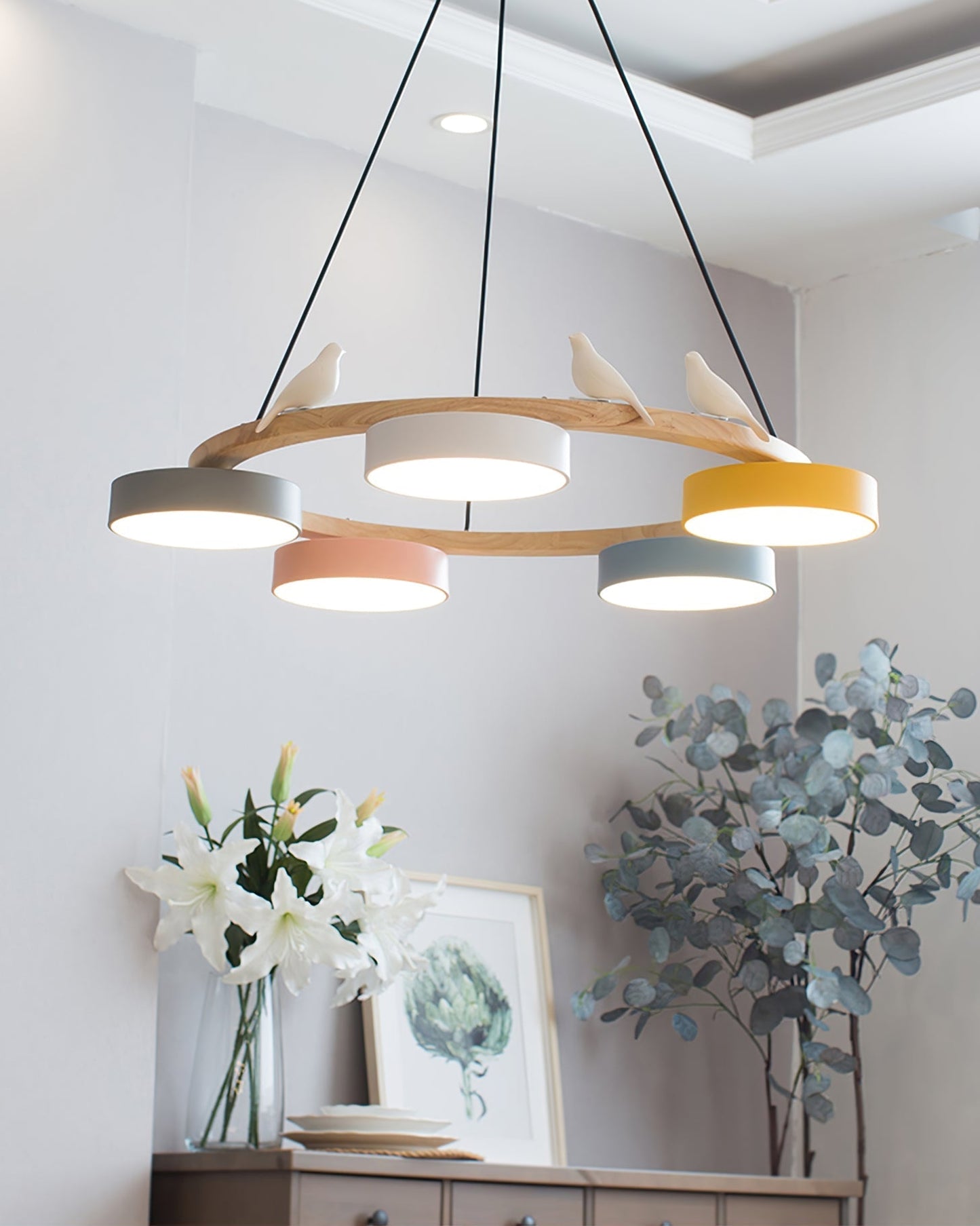 Unique Avian Pattern LED Ceiling Light Fixture