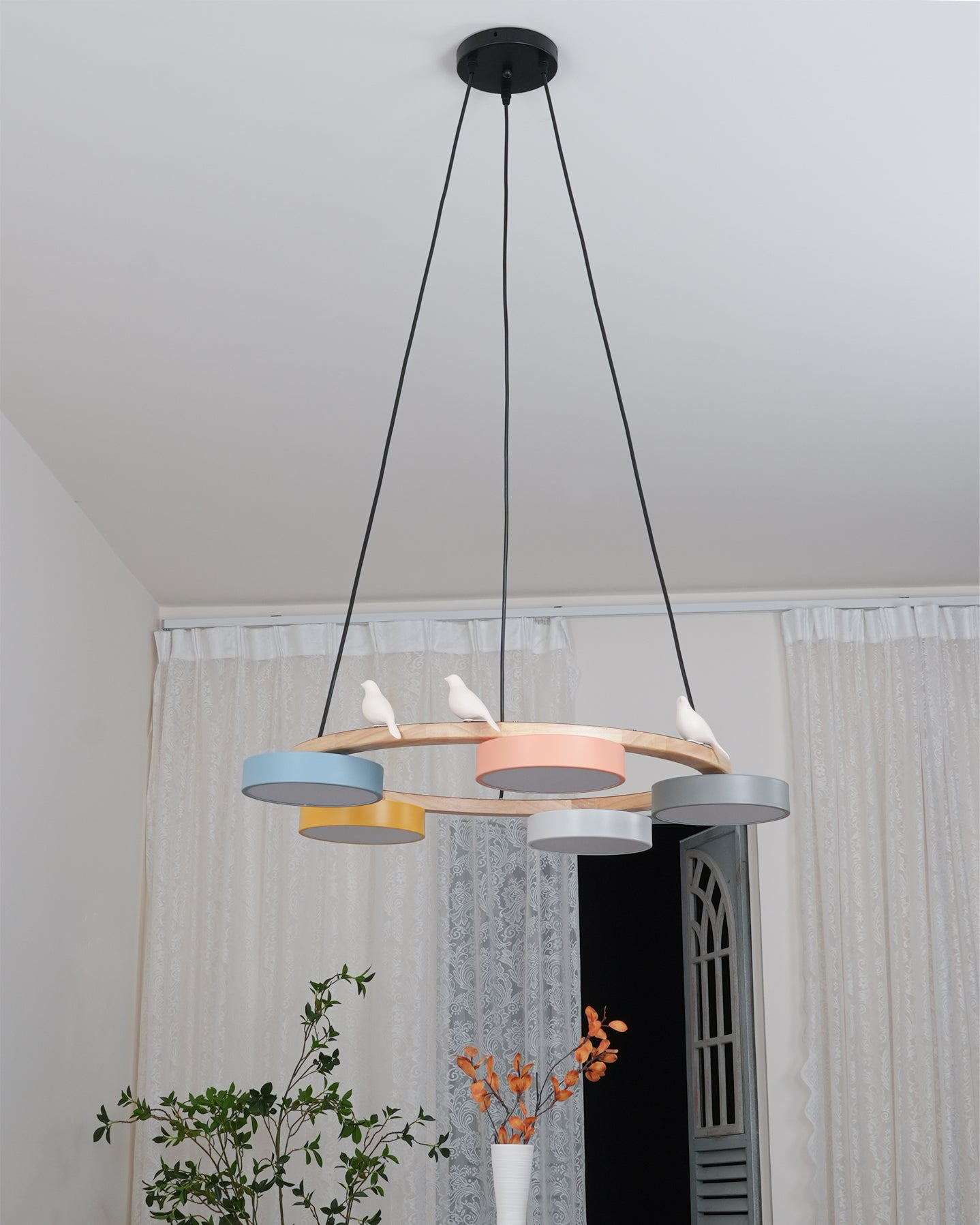 Unique Avian Pattern LED Ceiling Light Fixture