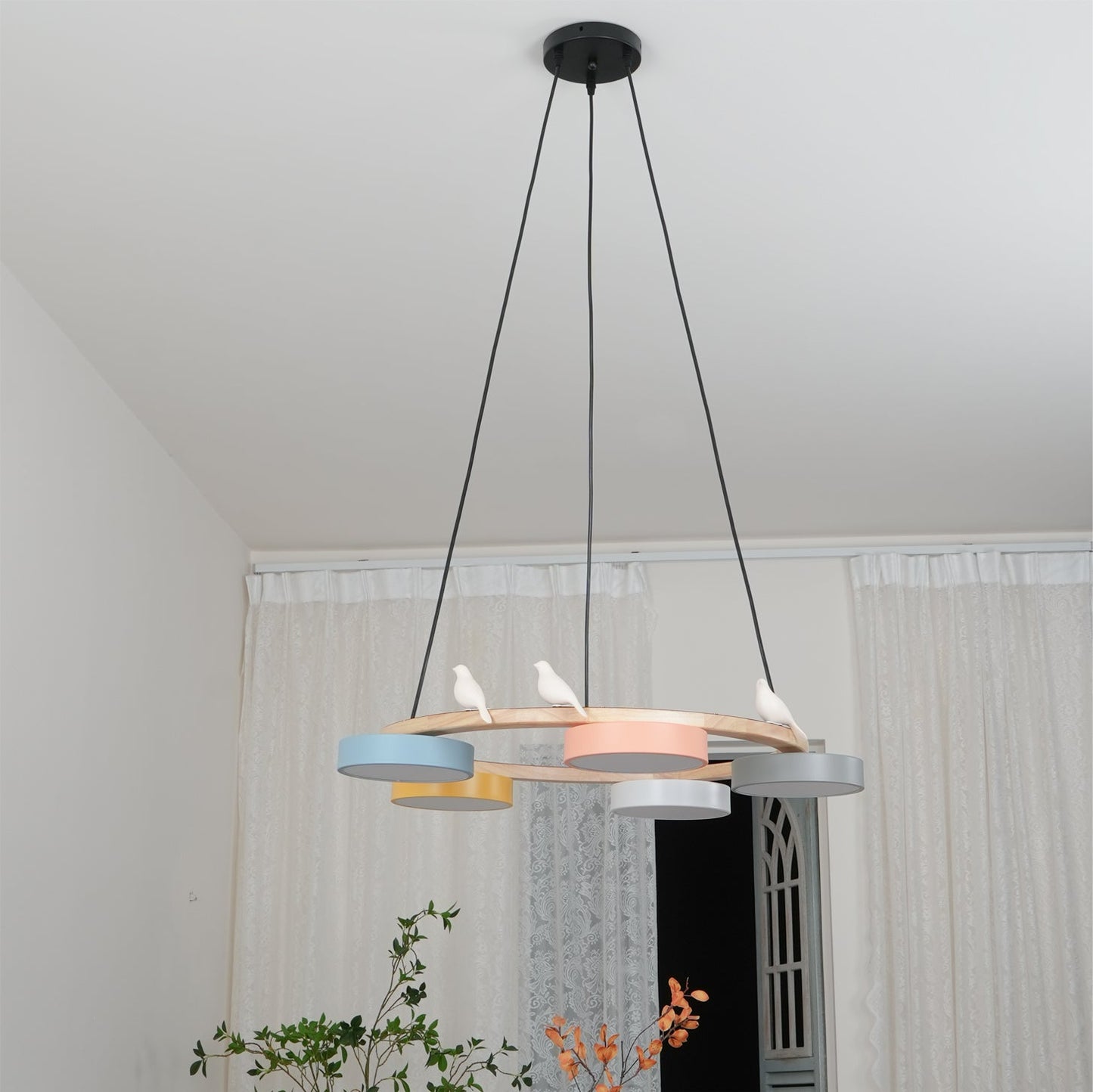 Unique Avian Pattern LED Ceiling Light Fixture