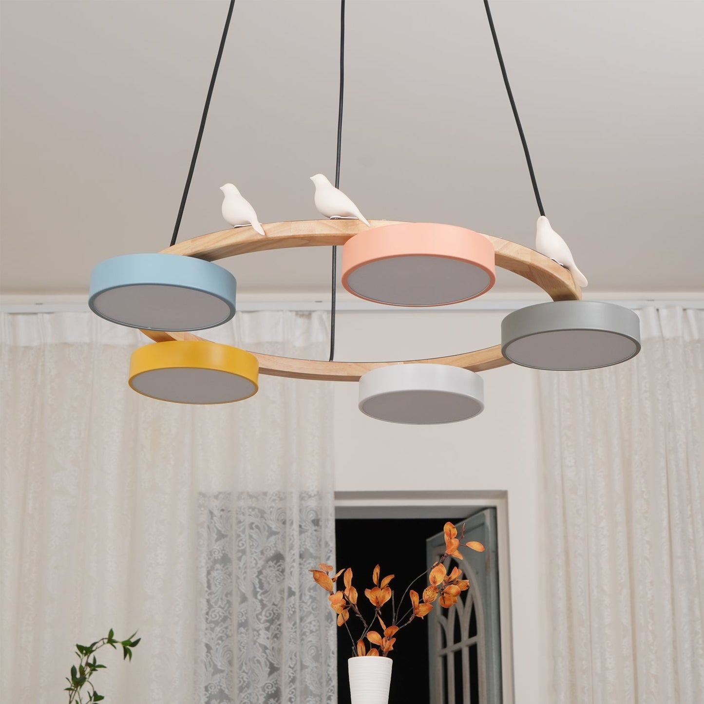 Unique Avian Pattern LED Ceiling Light Fixture