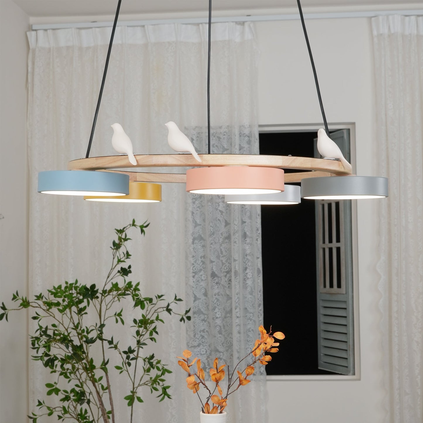 Unique Avian Pattern LED Ceiling Light Fixture