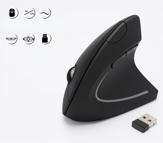 Quiet Ergo Wireless Mouse with Adjustable Sensitivity - Fesara