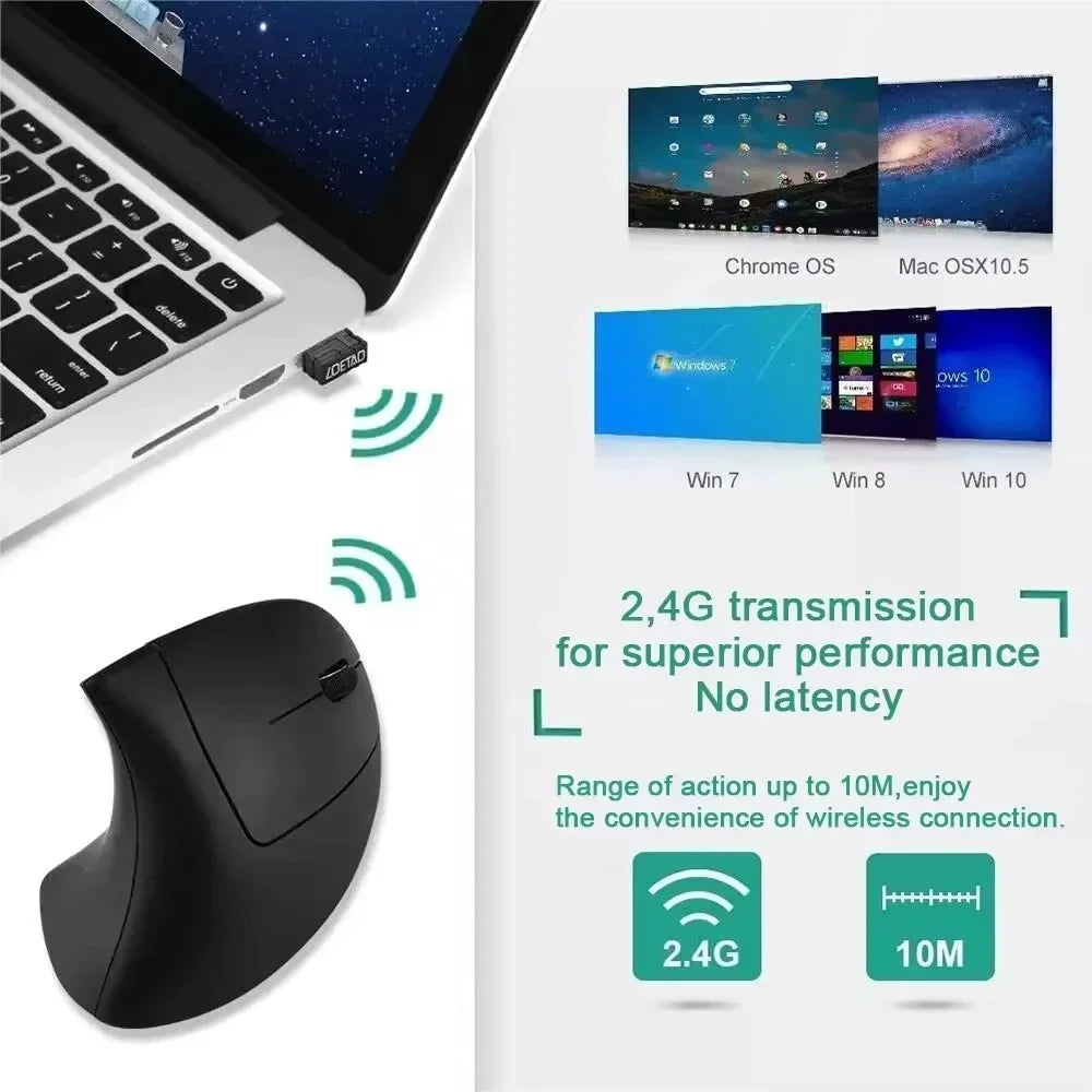 Silentix | Comfortable Ergonomic Wireless Vertical Mouse with Adjustable DPI 1