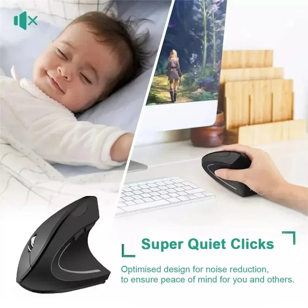 Silentix | Comfortable Ergonomic Wireless Vertical Mouse with Adjustable DPI 5