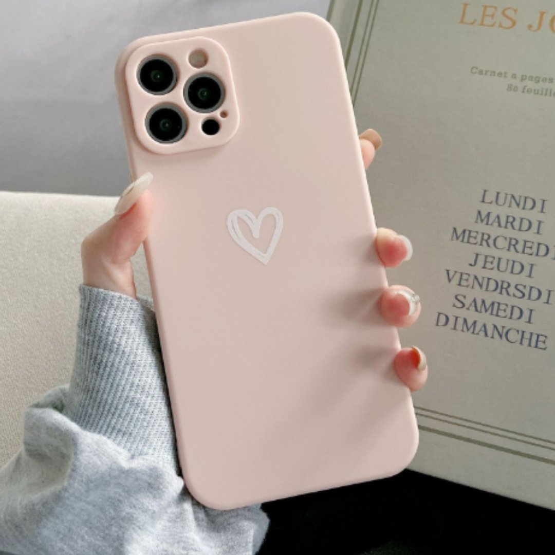 Cute Heart Pattern Protective Phone Cover - Fesara