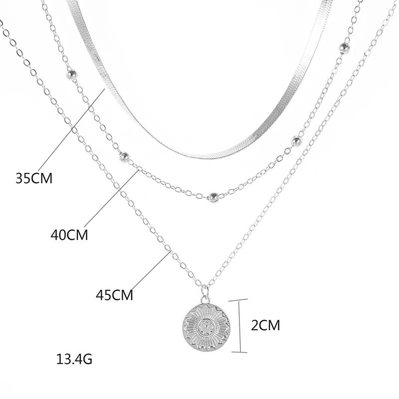 Silver triple necklace 5
