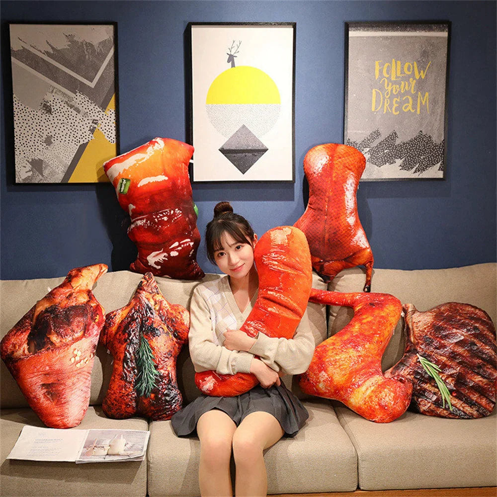 Cozy BBQ Grill Shaped Pillow