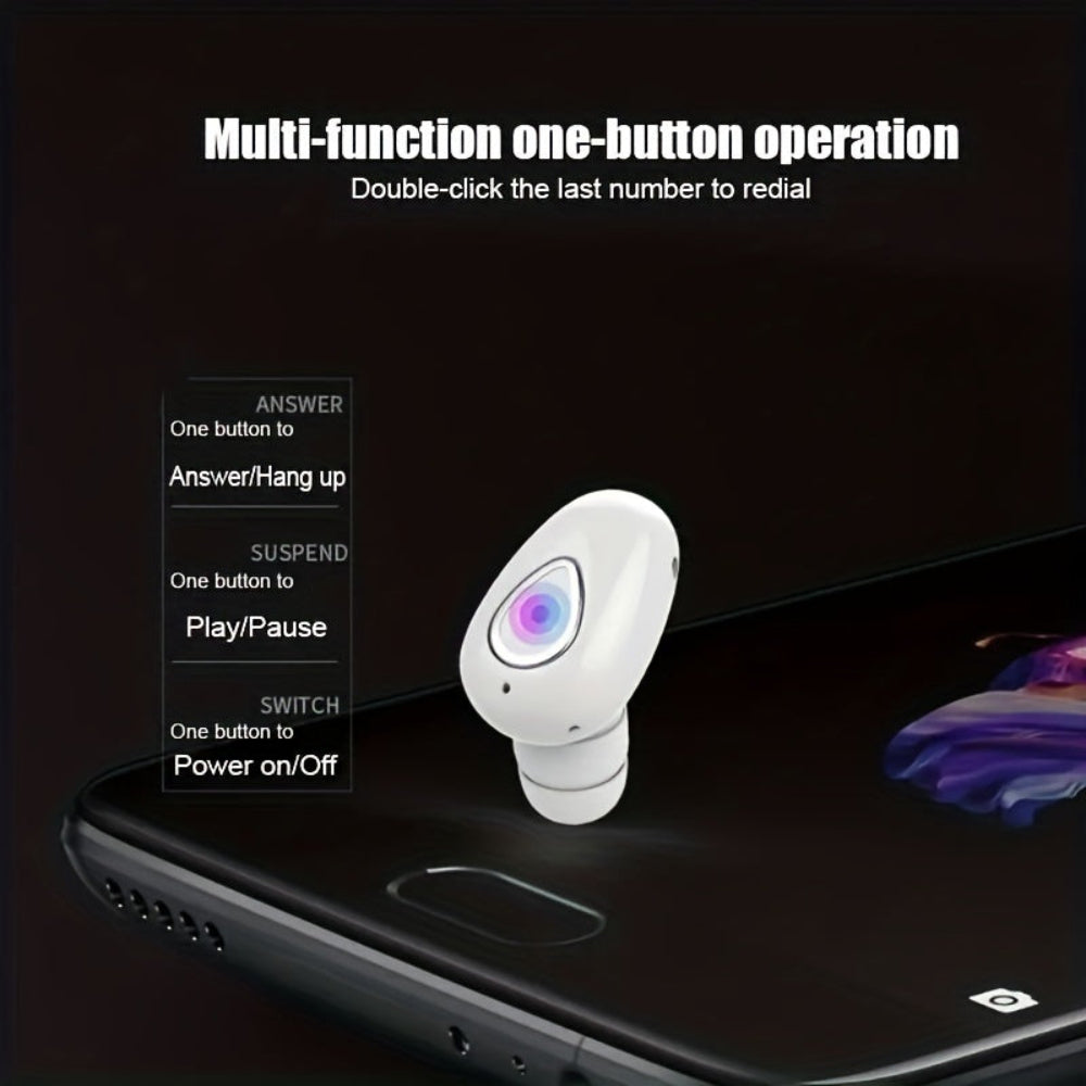 Compact Bluetooth Single Ear Wireless Earbud