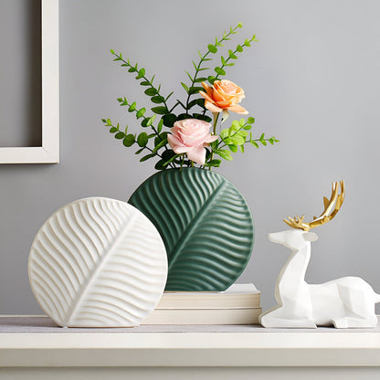 Simple White Ceramic Vase Modern Home Decoration