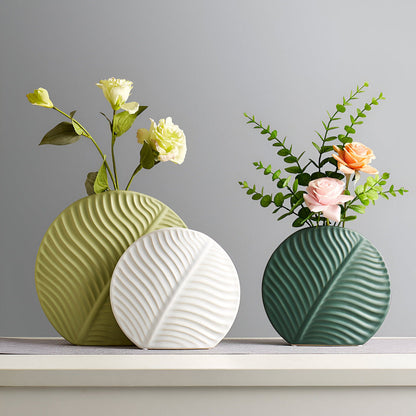 Simple White Ceramic Vase Modern Home Decoration