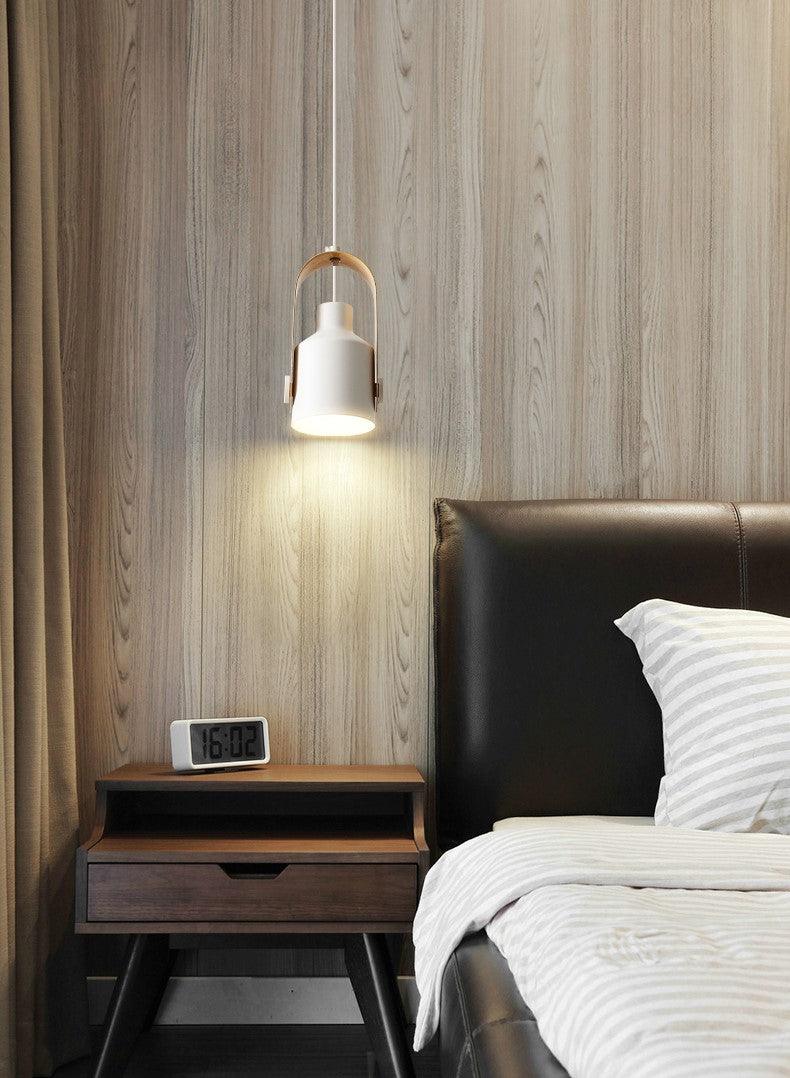 Rustic Wooden Pendant Light Modern Minimalist Style
