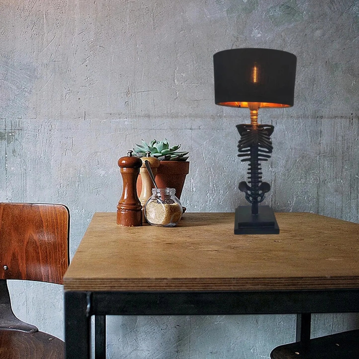 Dark Skull Table Lamp - Unique Handcrafted Design