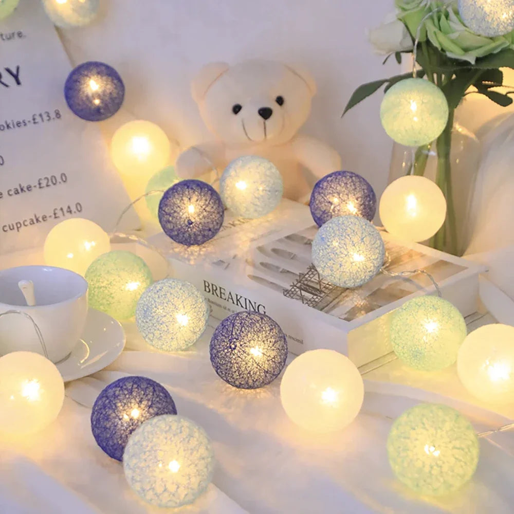 Fluffy White Cotton String Decor