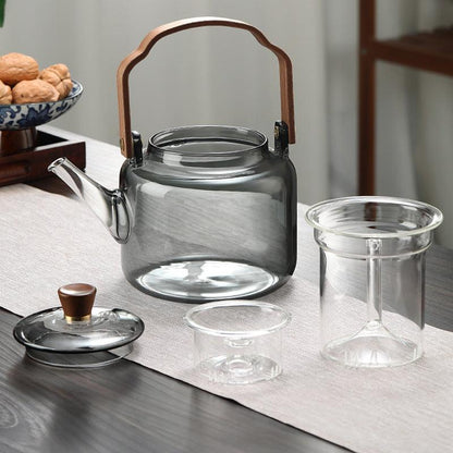 SmokedGlass | Elegant Natural Wood Tea Brewing Teapot (≈79 characters without spaces) 2
