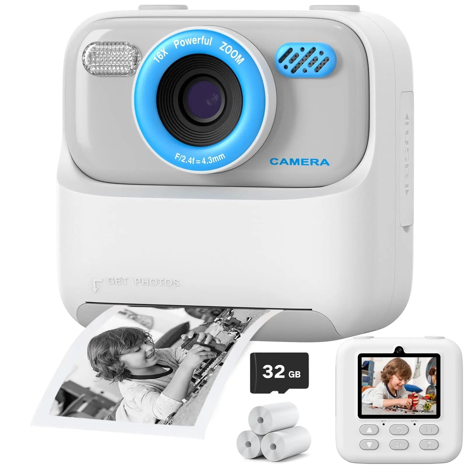 SnapJoy | Colorful Fun Kids Instant Camera with HD Selfie and 32GB Memory 8