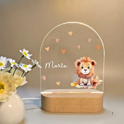 Kids Night Light with Name - Gentle LED Bedroom Lamp